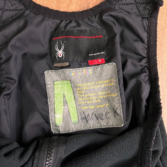 Spyder Youth Boys Mini Expedition Snow Pants Ski Bibs Black Sz 3 - Picture 2 of 11
